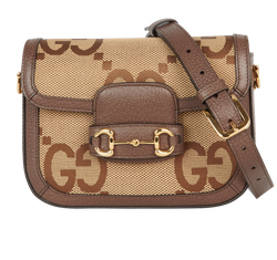 Horsebit 1955 Jumbo GG Mini Crossbody Bag, Canvas, Brown, MII, S/DB, 3*